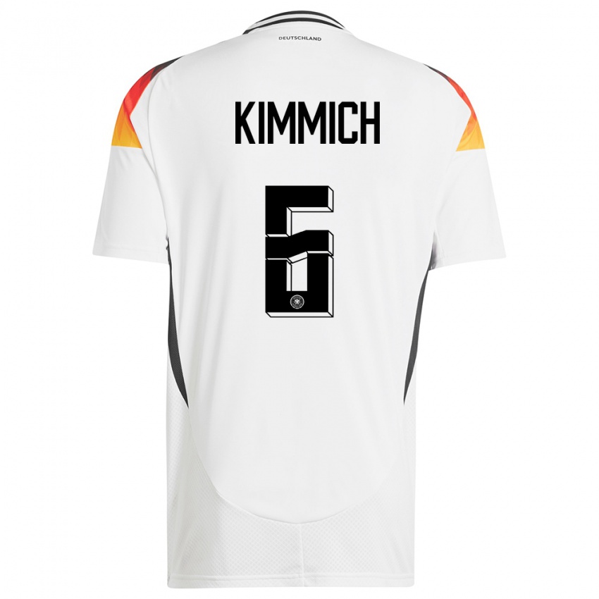 Kinder Deutschland Joshua Kimmich #6 Weiß Heimtrikot Trikot 24-26 T-Shirt Belgien