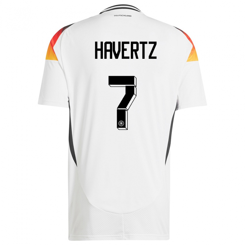 Kinder Deutschland Kai Havertz #7 Weiß Heimtrikot Trikot 24-26 T-Shirt Belgien