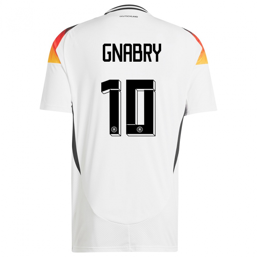 Kinder Deutschland Serge Gnabry #10 Weiß Heimtrikot Trikot 24-26 T-Shirt Belgien