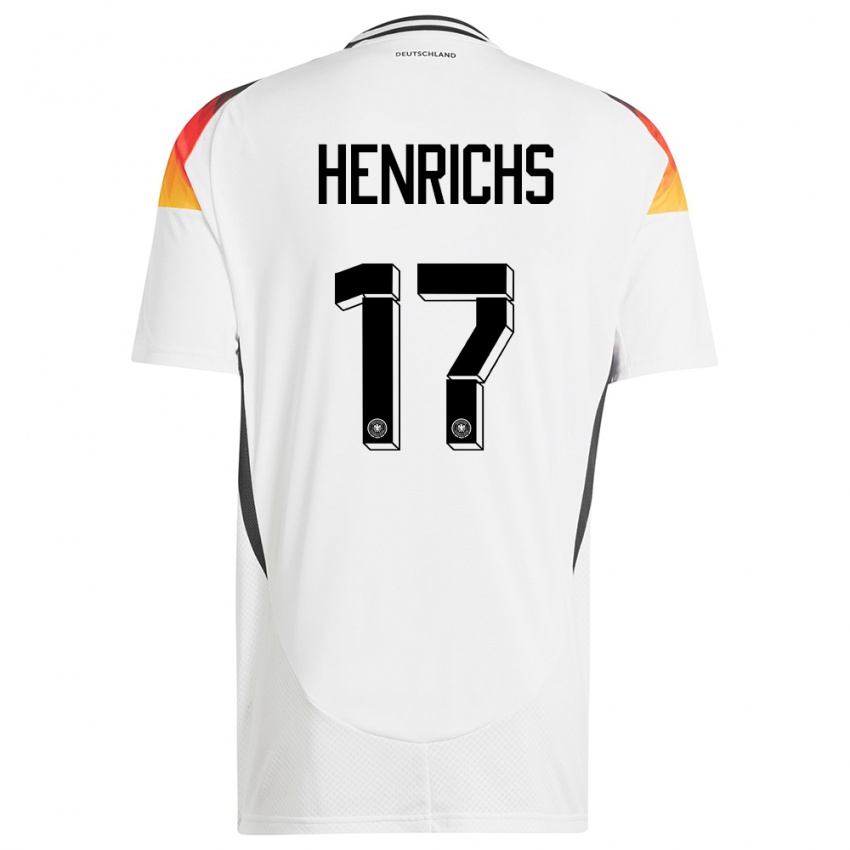 Enfant Maillot Allemagne Benjamin Henrichs #17 Blanc Tenues Domicile 24-26 T-Shirt Belgique