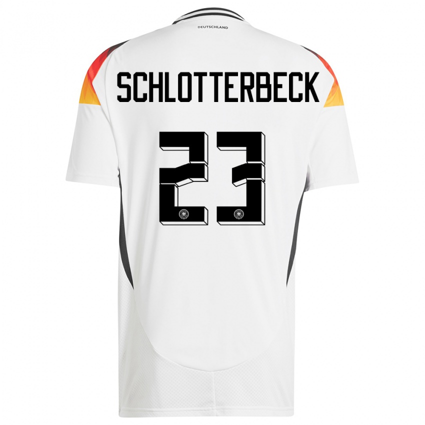 Kinder Deutschland Nico Schlotterbeck #23 Weiß Heimtrikot Trikot 24-26 T-Shirt Belgien