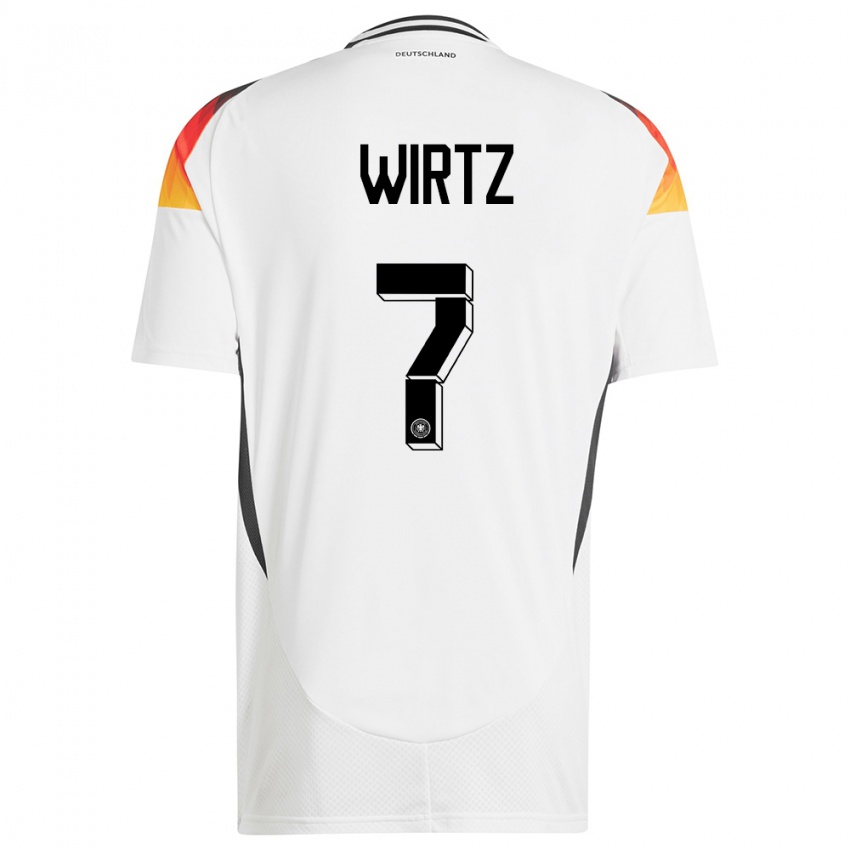 Kinderen Duitsland Florian Wirtz #7 Wit Thuisshirt Thuistenue 24-26 T-Shirt België