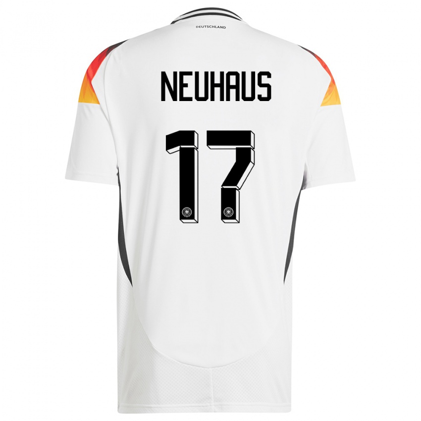 Enfant Maillot Allemagne Florian Neuhaus #17 Blanc Tenues Domicile 24-26 T-Shirt Belgique