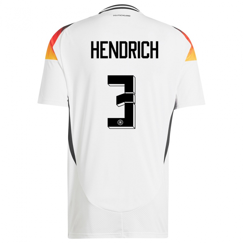 Kinder Deutschland Kathrin Hendrich #3 Weiß Heimtrikot Trikot 24-26 T-Shirt Belgien