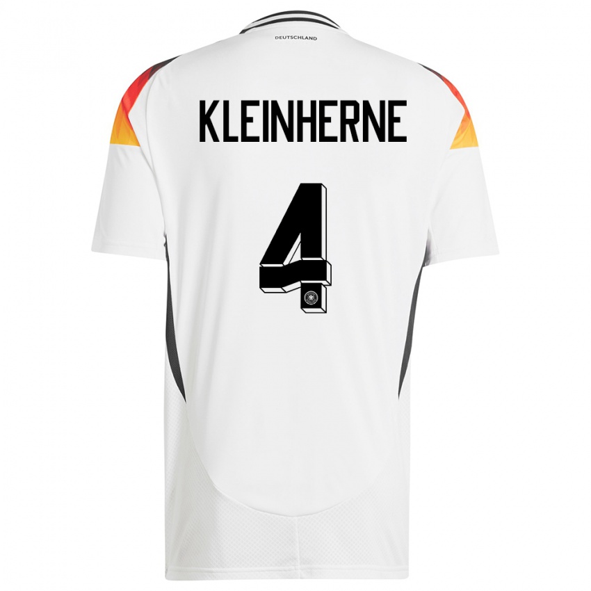 Enfant Maillot Allemagne Sophia Kleinherne #4 Blanc Tenues Domicile 24-26 T-Shirt Belgique