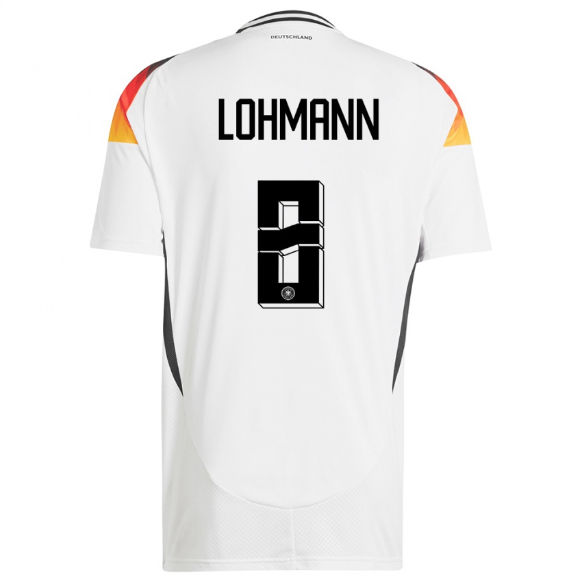 Enfant Maillot Allemagne Sydney Lohmann #8 Blanc Tenues Domicile 24-26 T-Shirt Belgique