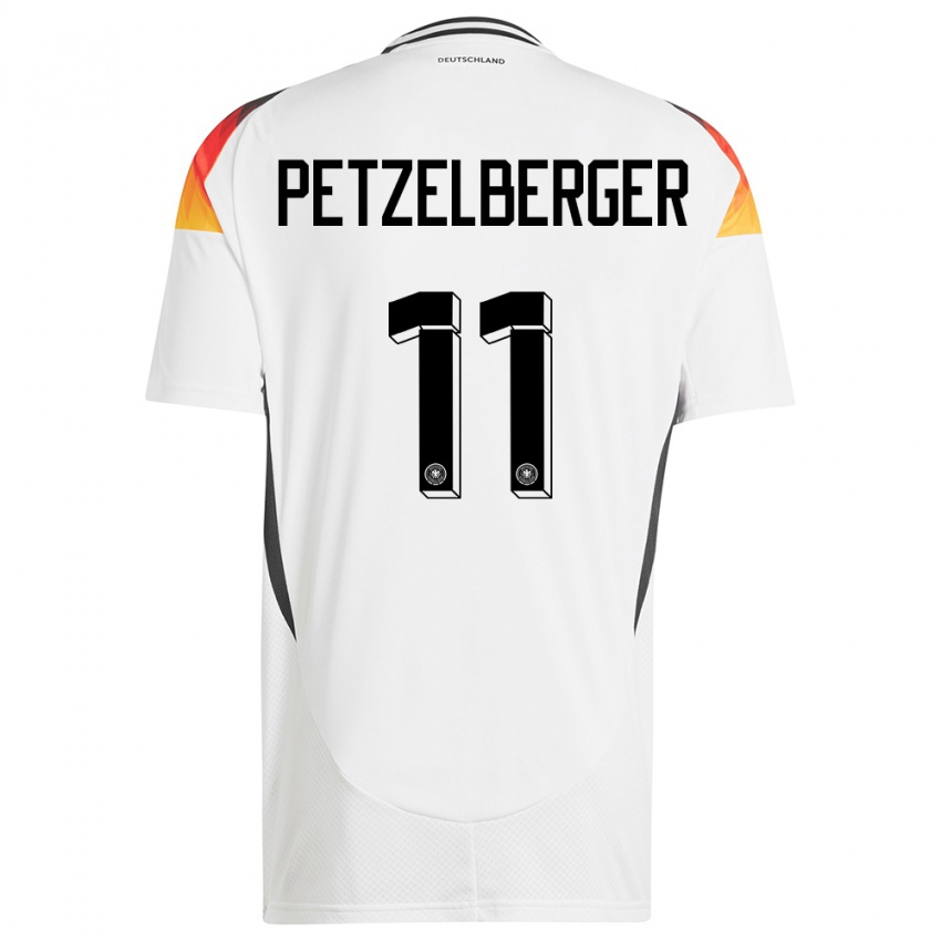Kinder Deutschland Ramona Petzelberger #11 Weiß Heimtrikot Trikot 24-26 T-Shirt Belgien