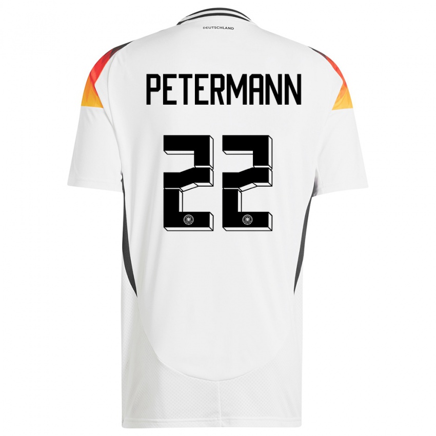 Kinder Deutschland Lena Petermann #22 Weiß Heimtrikot Trikot 24-26 T-Shirt Belgien