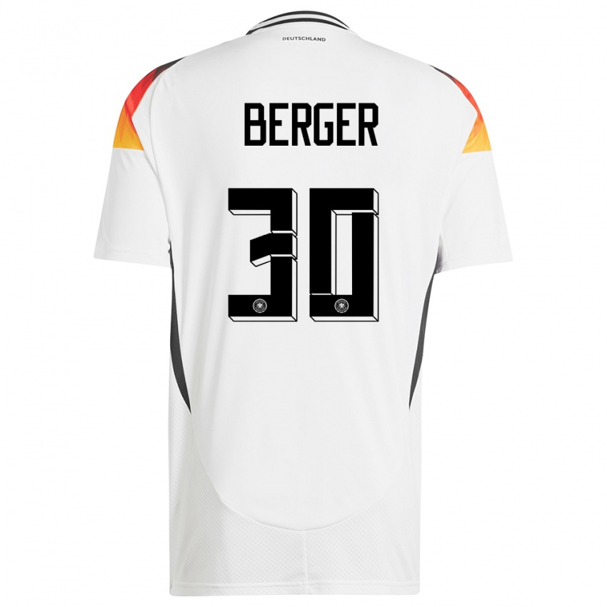Kinderen Duitsland Ann Katrin Berger #30 Wit Thuisshirt Thuistenue 24-26 T-Shirt België