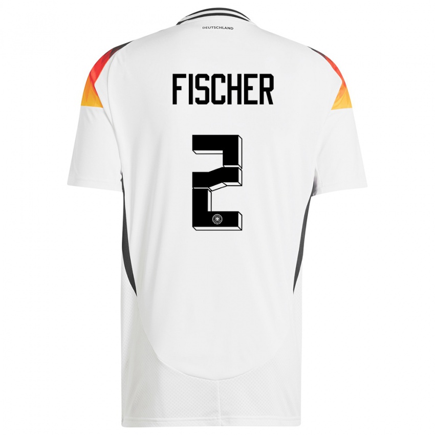 Kinderen Duitsland Kilian Fischer #2 Wit Thuisshirt Thuistenue 24-26 T-Shirt België
