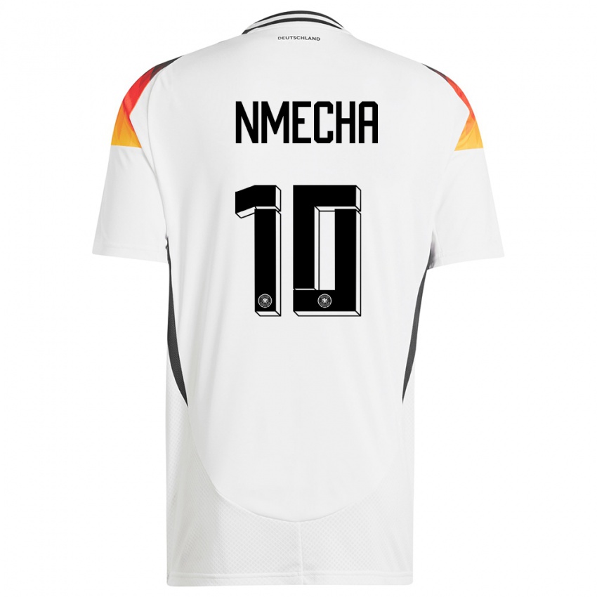 Kinder Deutschland Felix Nmecha #10 Weiß Heimtrikot Trikot 24-26 T-Shirt Belgien