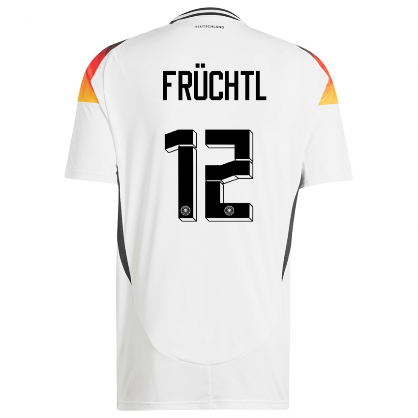 Kinder Deutschland Christian Fruchtl #12 Weiß Heimtrikot Trikot 24-26 T-Shirt Belgien