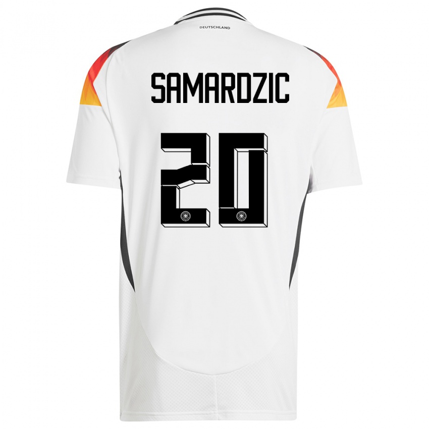 Kinder Deutschland Lazar Samardzic #20 Weiß Heimtrikot Trikot 24-26 T-Shirt Belgien