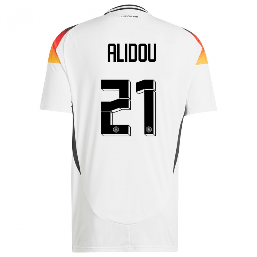 Kinder Deutschland Faride Alidou #21 Weiß Heimtrikot Trikot 24-26 T-Shirt Belgien