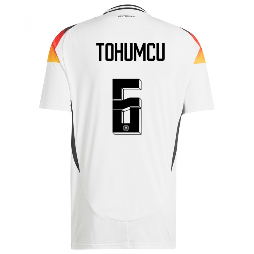 Kinder Deutschland Umut Tohumcu #6 Weiß Heimtrikot Trikot 24-26 T-Shirt Belgien