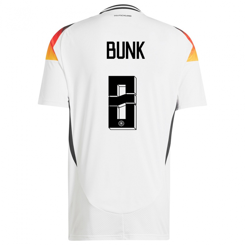 Enfant Maillot Allemagne Daniel Bunk #8 Blanc Tenues Domicile 24-26 T-Shirt Belgique