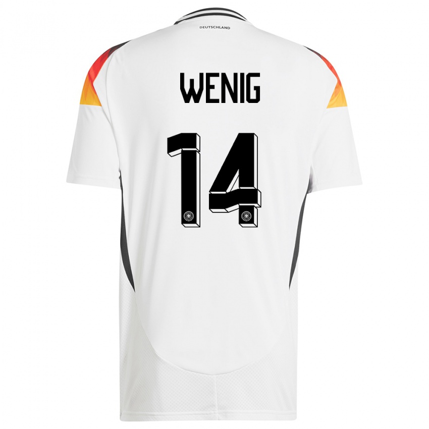 Kinder Deutschland Marcel Wenig #14 Weiß Heimtrikot Trikot 24-26 T-Shirt Belgien