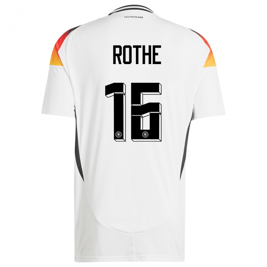 Kinder Deutschland Tom Rothe #16 Weiß Heimtrikot Trikot 24-26 T-Shirt Belgien