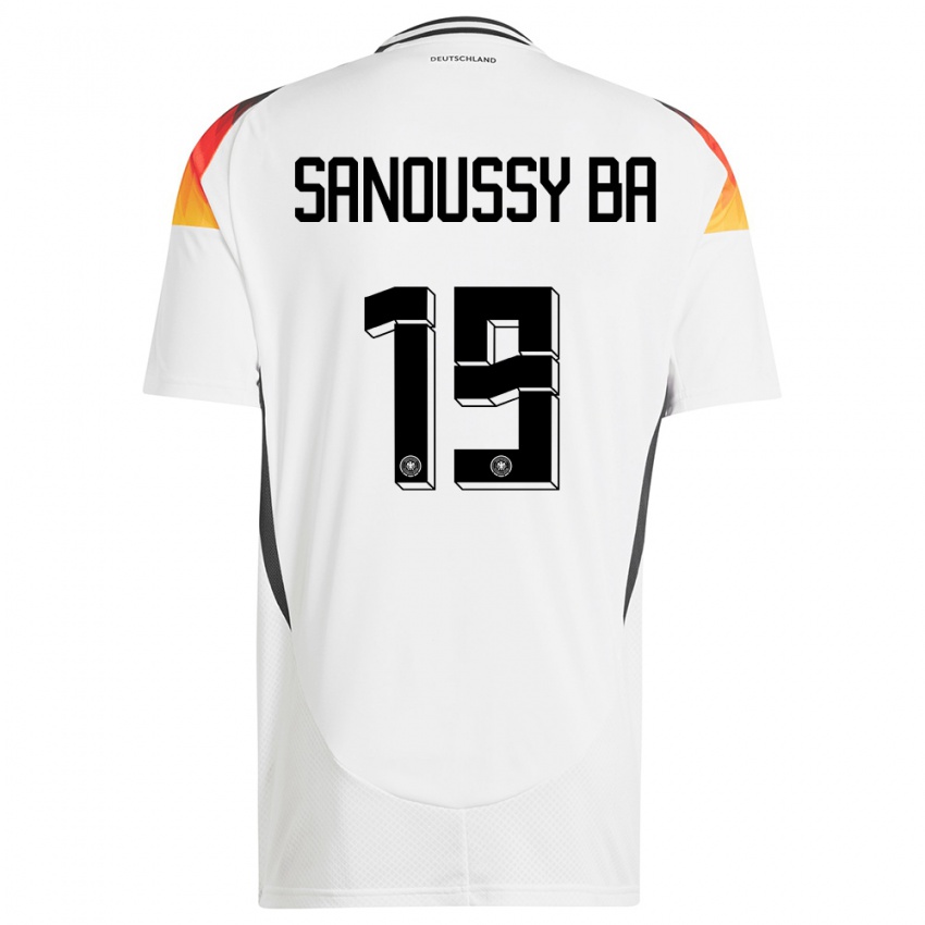 Enfant Maillot Allemagne Sanoussy Ba #19 Blanc Tenues Domicile 24-26 T-Shirt Belgique