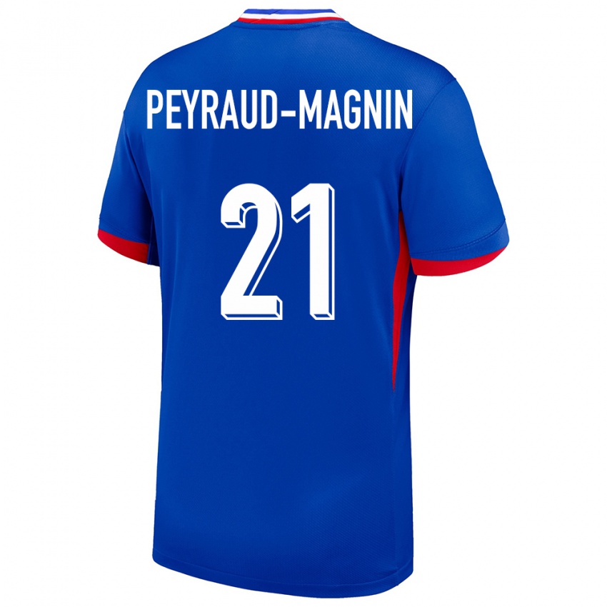Kinderen Frankrijk Pauline Peyraud Magnin #21 Blauw Thuisshirt Thuistenue 24-26 T-Shirt België