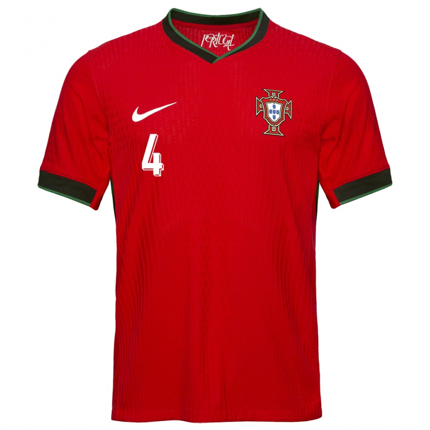 Kinder Portugal Ruben Dias #4 Rot Heimtrikot Trikot 24-26 T-Shirt Belgien