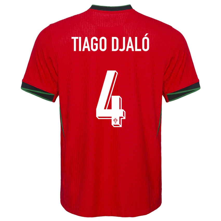 Kinder Portugal Tiago Djalo #4 Rot Heimtrikot Trikot 24-26 T-Shirt Belgien