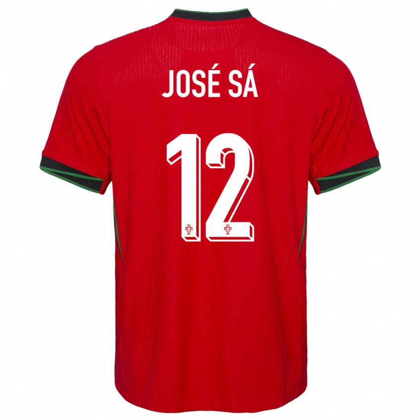 Kinder Portugal Jose Sa #12 Rot Heimtrikot Trikot 24-26 T-Shirt Belgien