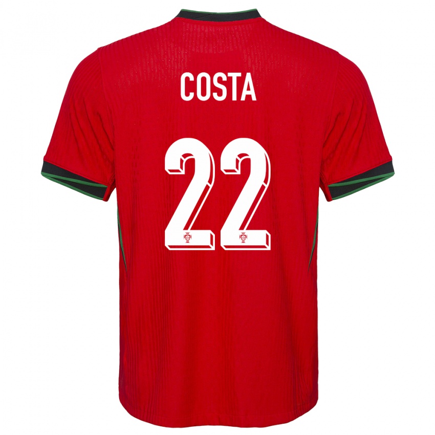 Kinder Portugal Diogo Costa #22 Rot Heimtrikot Trikot 24-26 T-Shirt Belgien