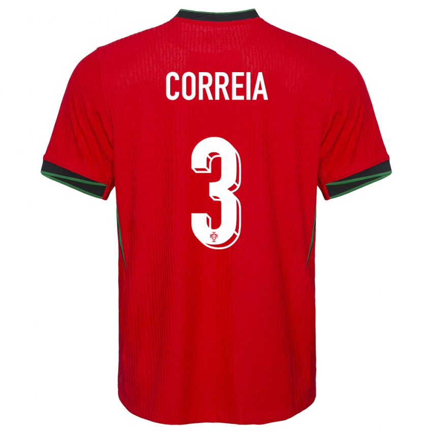 Kinder Portugal Alicia Correia #3 Rot Heimtrikot Trikot 24-26 T-Shirt Belgien