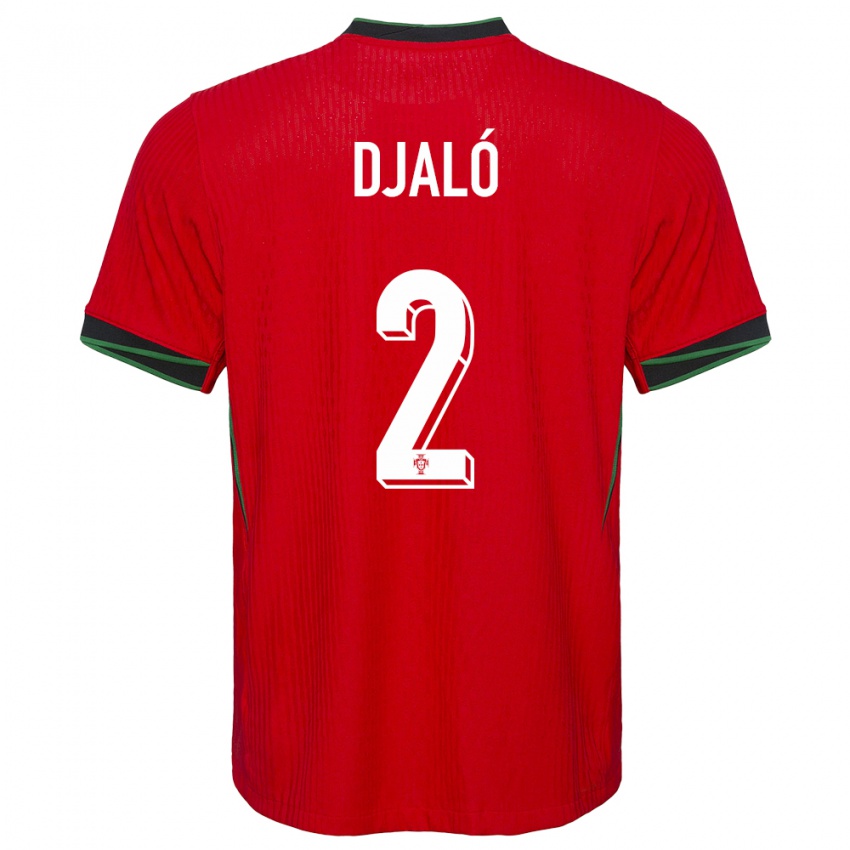 Kinder Portugal Tiago Djalo #2 Rot Heimtrikot Trikot 24-26 T-Shirt Belgien