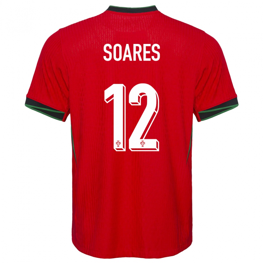 Kinder Portugal Samuel Soares #12 Rot Heimtrikot Trikot 24-26 T-Shirt Belgien