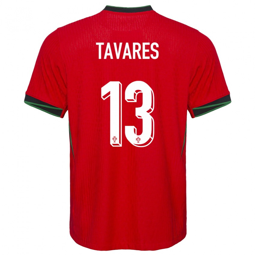 Kinder Portugal Nuno Tavares #13 Rot Heimtrikot Trikot 24-26 T-Shirt Belgien