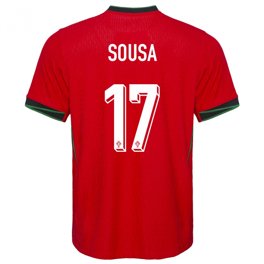 Kinder Portugal Vasco Sousa #17 Rot Heimtrikot Trikot 24-26 T-Shirt Belgien