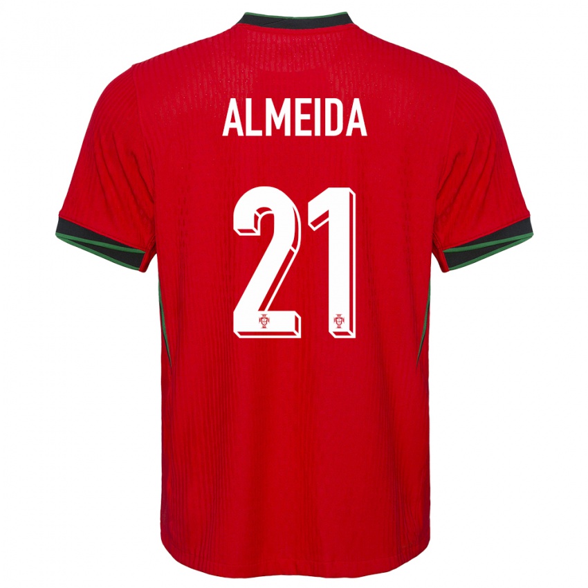 Kinder Portugal Andre Almeida #21 Rot Heimtrikot Trikot 24-26 T-Shirt Belgien