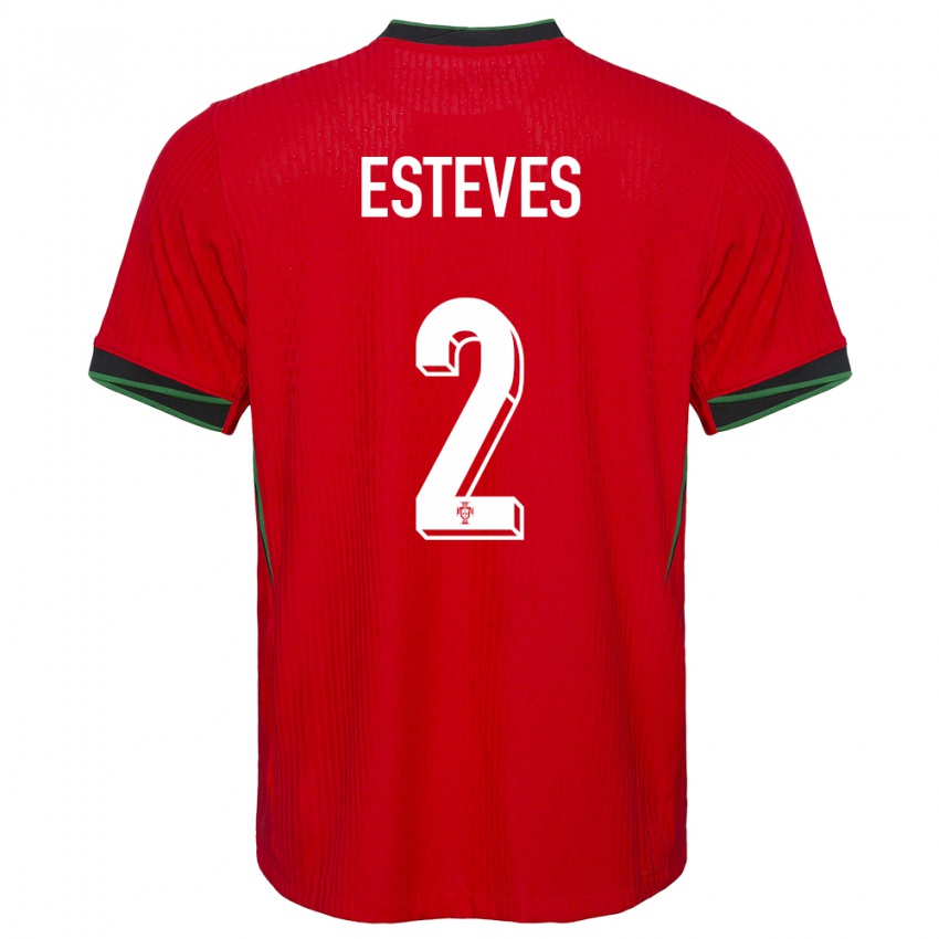 Kinder Portugal Goncalo Esteves #2 Rot Heimtrikot Trikot 24-26 T-Shirt Belgien