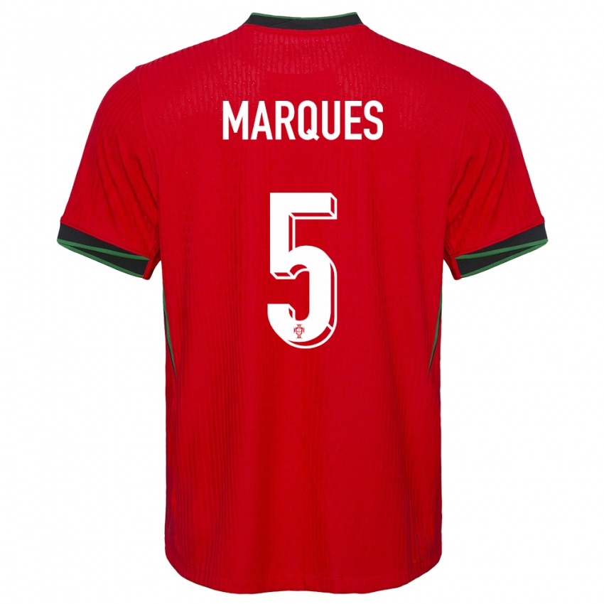 Kinder Portugal Martim Marques #5 Rot Heimtrikot Trikot 24-26 T-Shirt Belgien