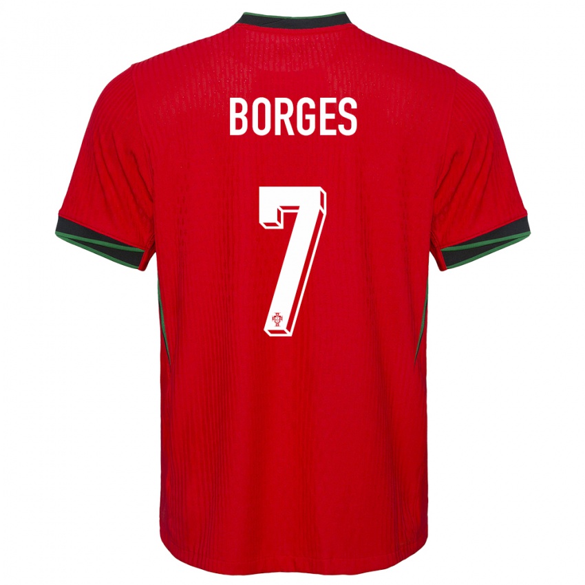 Kinder Portugal Carlos Borges #7 Rot Heimtrikot Trikot 24-26 T-Shirt Belgien