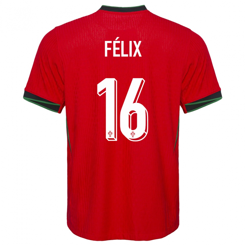 Kinder Portugal Hugo Felix #16 Rot Heimtrikot Trikot 24-26 T-Shirt Belgien