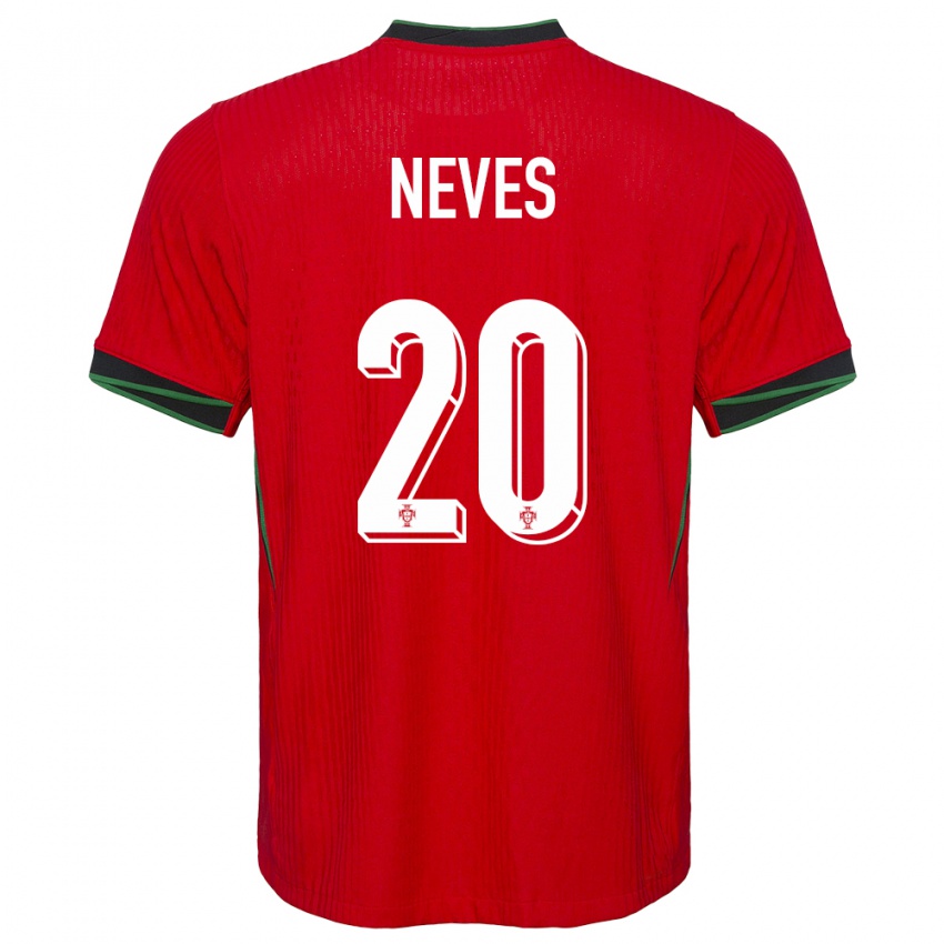 Kinder Portugal Joao Neves #20 Rot Heimtrikot Trikot 24-26 T-Shirt Belgien