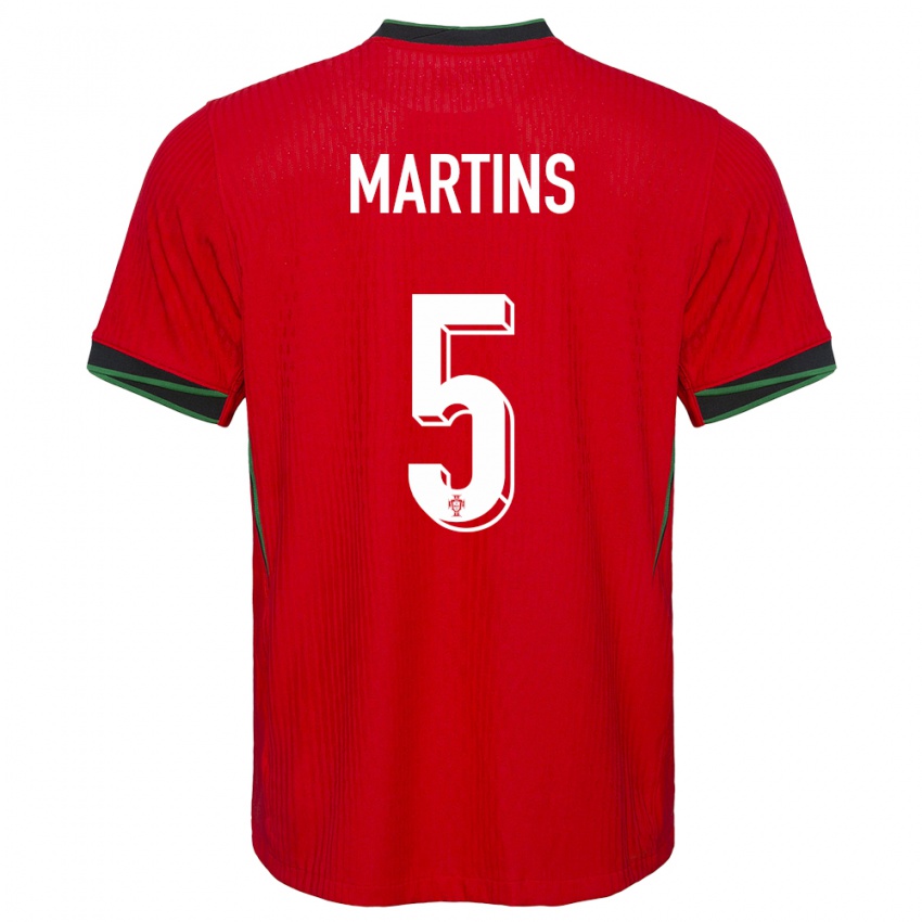 Kinder Portugal Leandro Martins #5 Rot Heimtrikot Trikot 24-26 T-Shirt Belgien