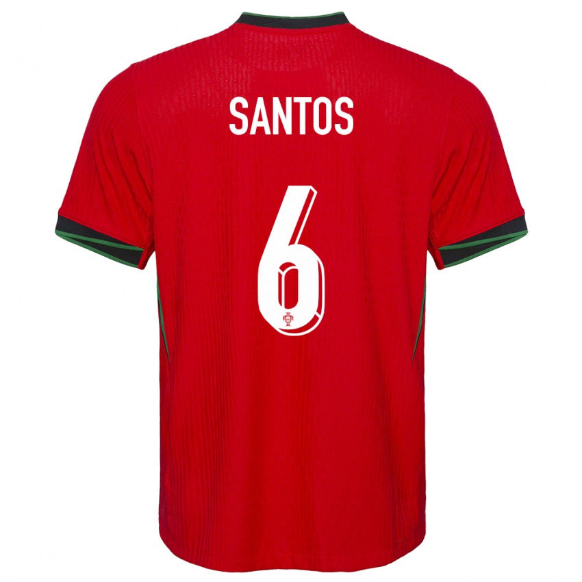 Kinder Portugal Vasco Santos #6 Rot Heimtrikot Trikot 24-26 T-Shirt Belgien