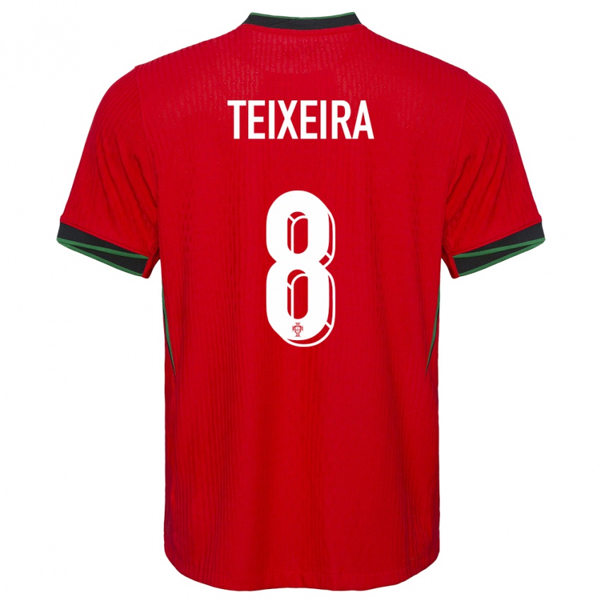 Kinder Portugal Joao Teixeira #8 Rot Heimtrikot Trikot 24-26 T-Shirt Belgien