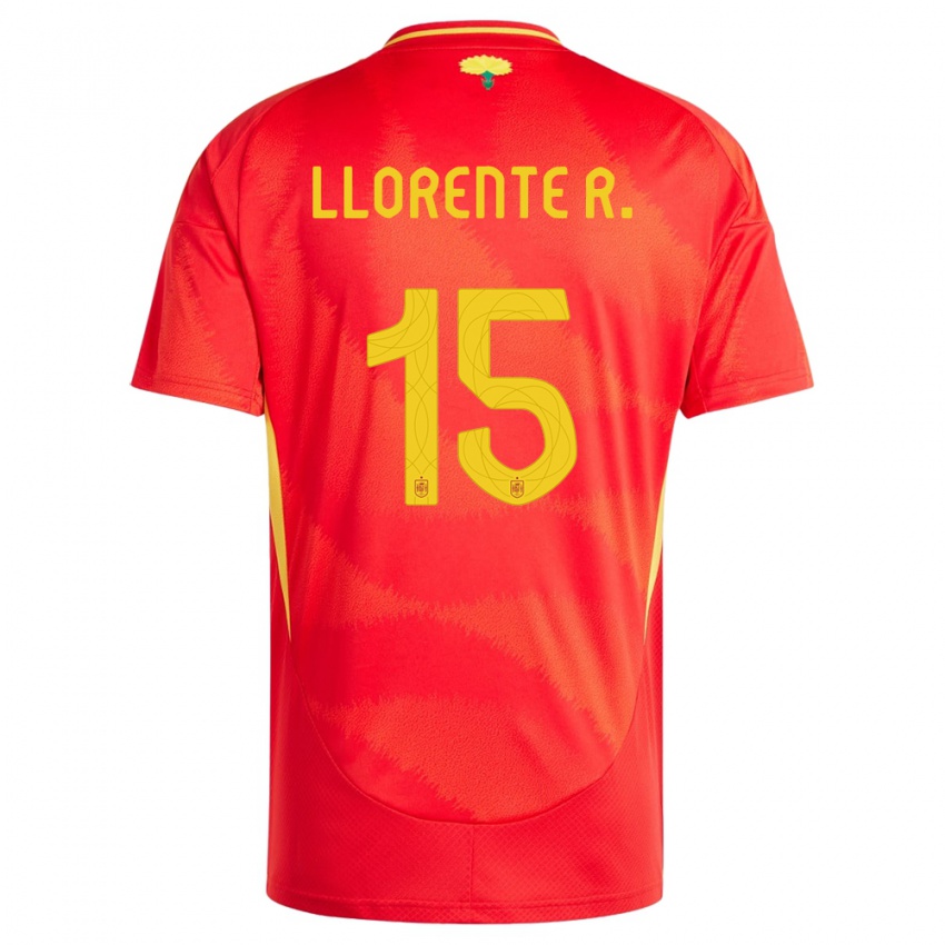 Enfant Maillot Espagne Diego Llorente #15 Rouge Tenues Domicile 24-26 T-Shirt Belgique