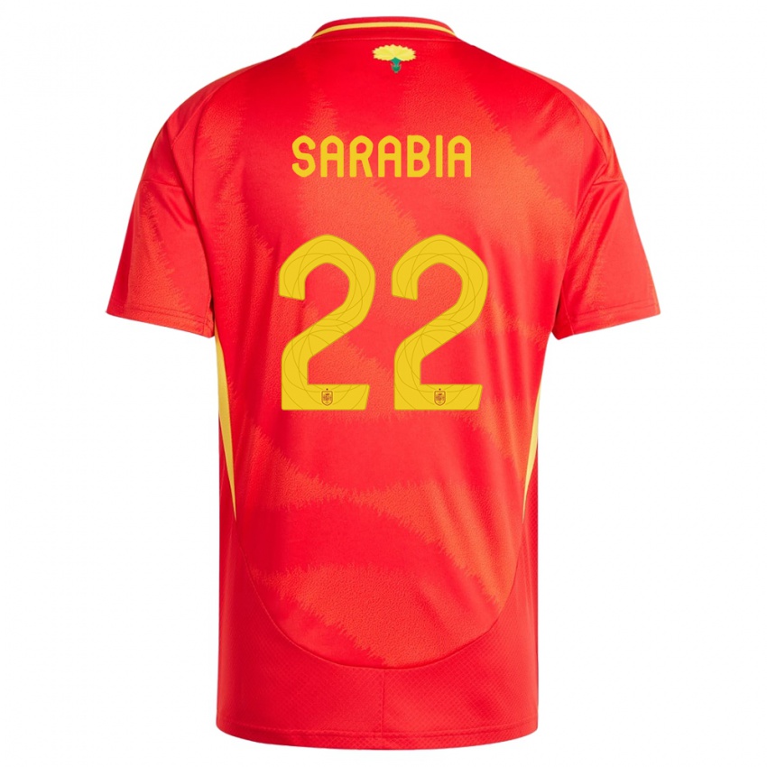 Enfant Maillot Espagne Pablo Sarabia #22 Rouge Tenues Domicile 24-26 T-Shirt Belgique