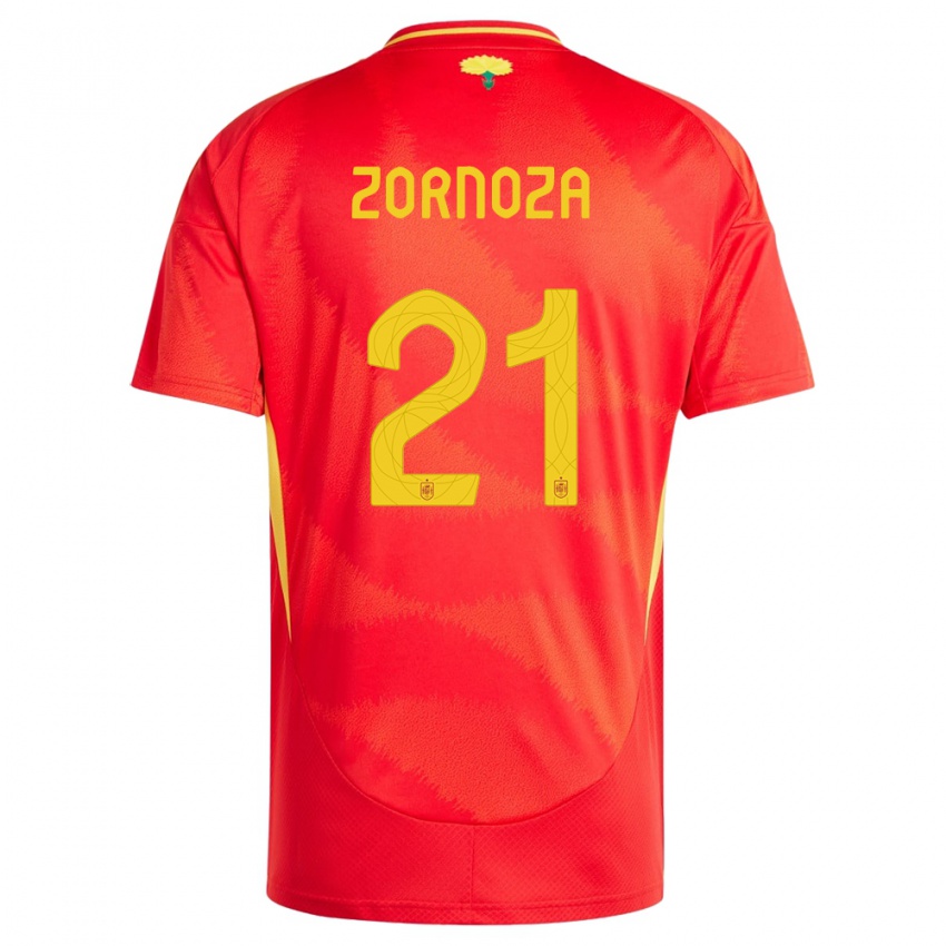 Enfant Maillot Espagne Claudia Zornoza #21 Rouge Tenues Domicile 24-26 T-Shirt Belgique