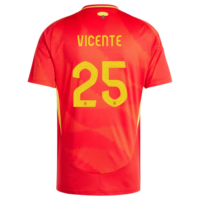 Kinderen Spanje Ainhoa Vicente #25 Rood Thuisshirt Thuistenue 24-26 T-Shirt België