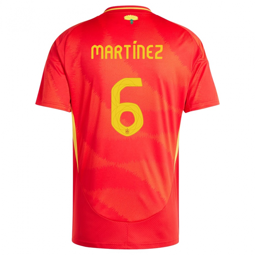Kinder Spanien Roger Martinez #6 Rot Heimtrikot Trikot 24-26 T-Shirt Belgien