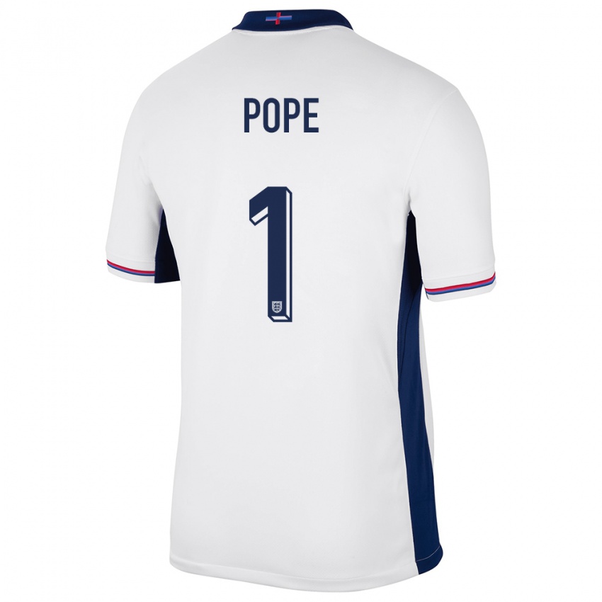 Kinder England Nick Pope #1 Weiß Heimtrikot Trikot 24-26 T-Shirt Belgien