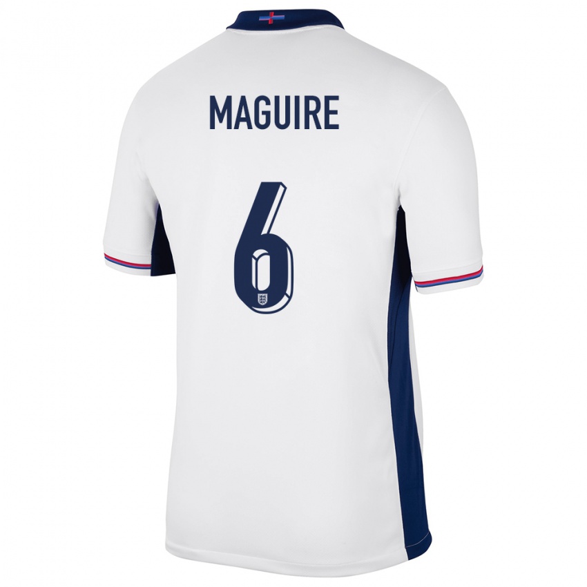 Enfant Maillot Angleterre Harry Maguire #6 Blanc Tenues Domicile 24-26 T-Shirt Belgique