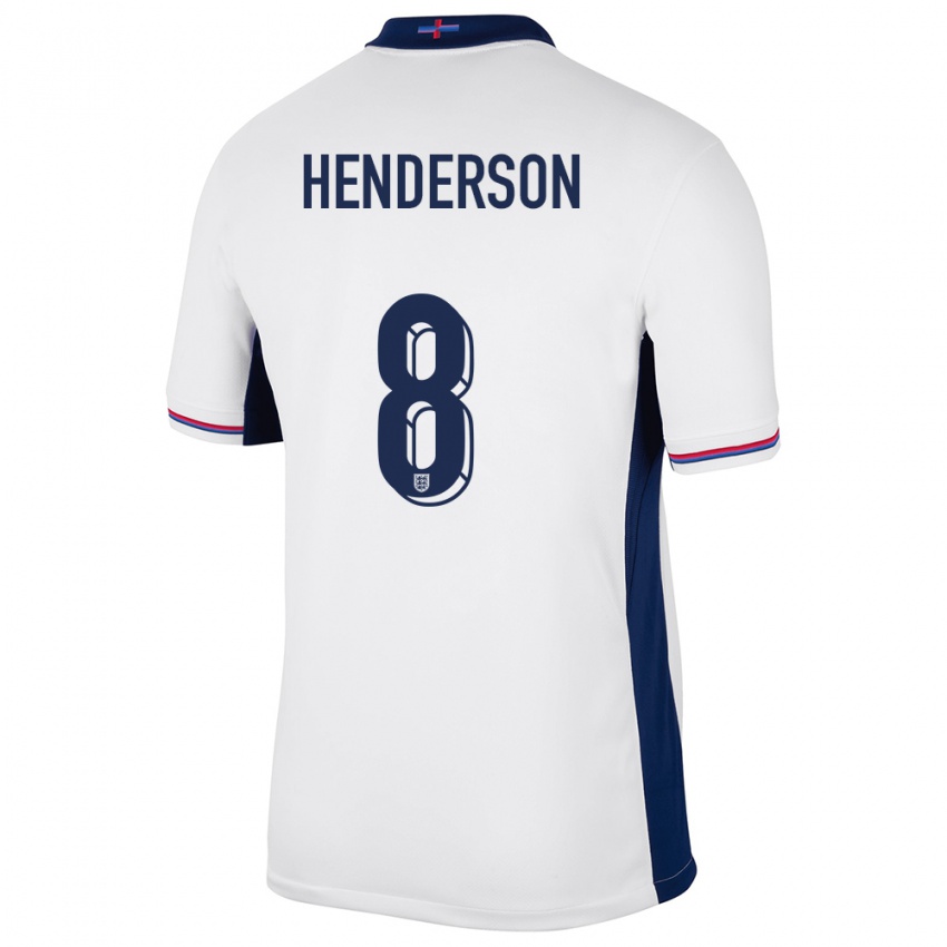 Kinder England Jordan Henderson #8 Weiß Heimtrikot Trikot 24-26 T-Shirt Belgien